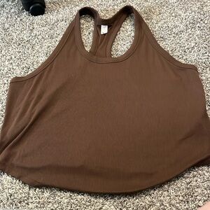 Brown cropped tank